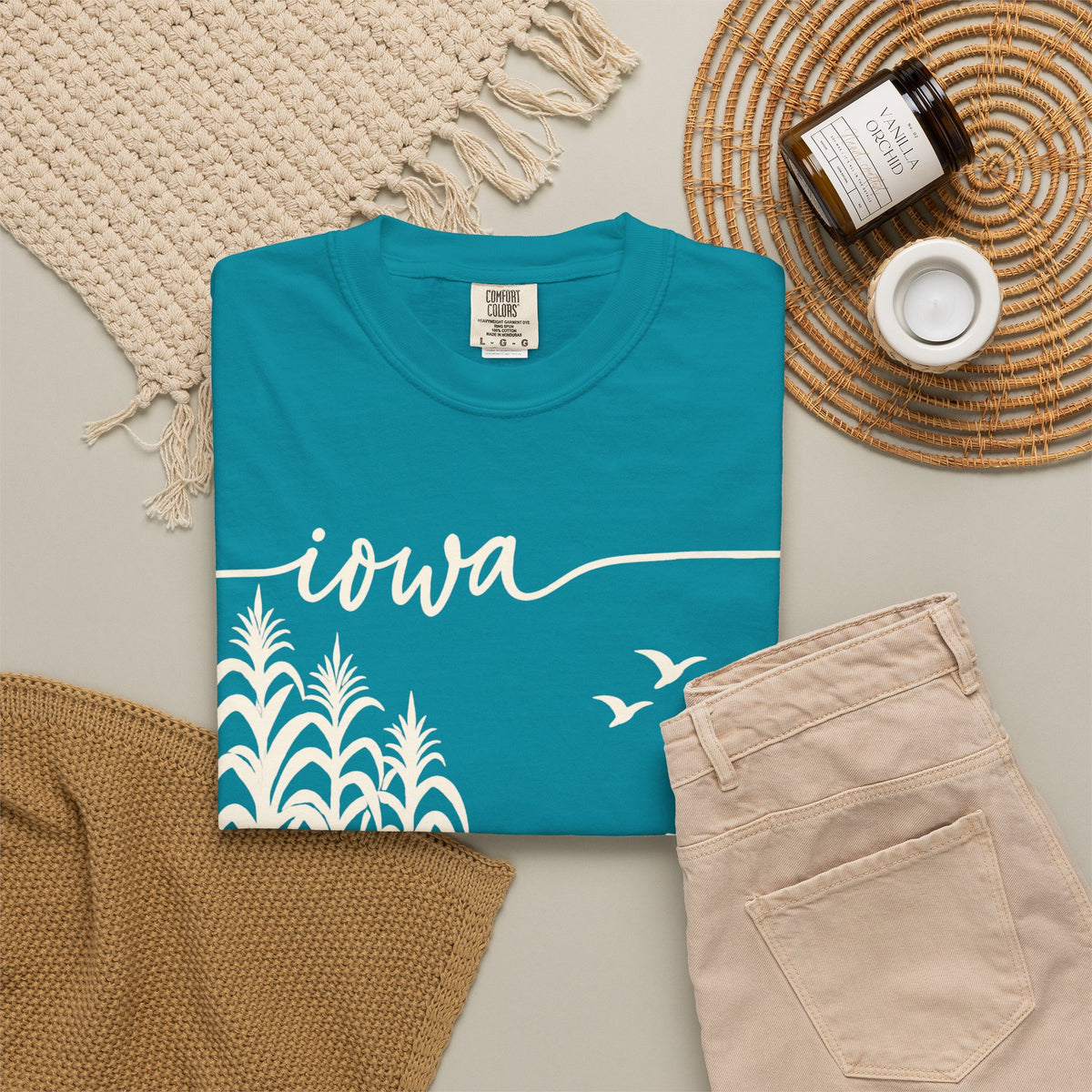 Copy of Iowa Farm Scene Crewneck Sweatshirt — Minimal Midwest Landscape