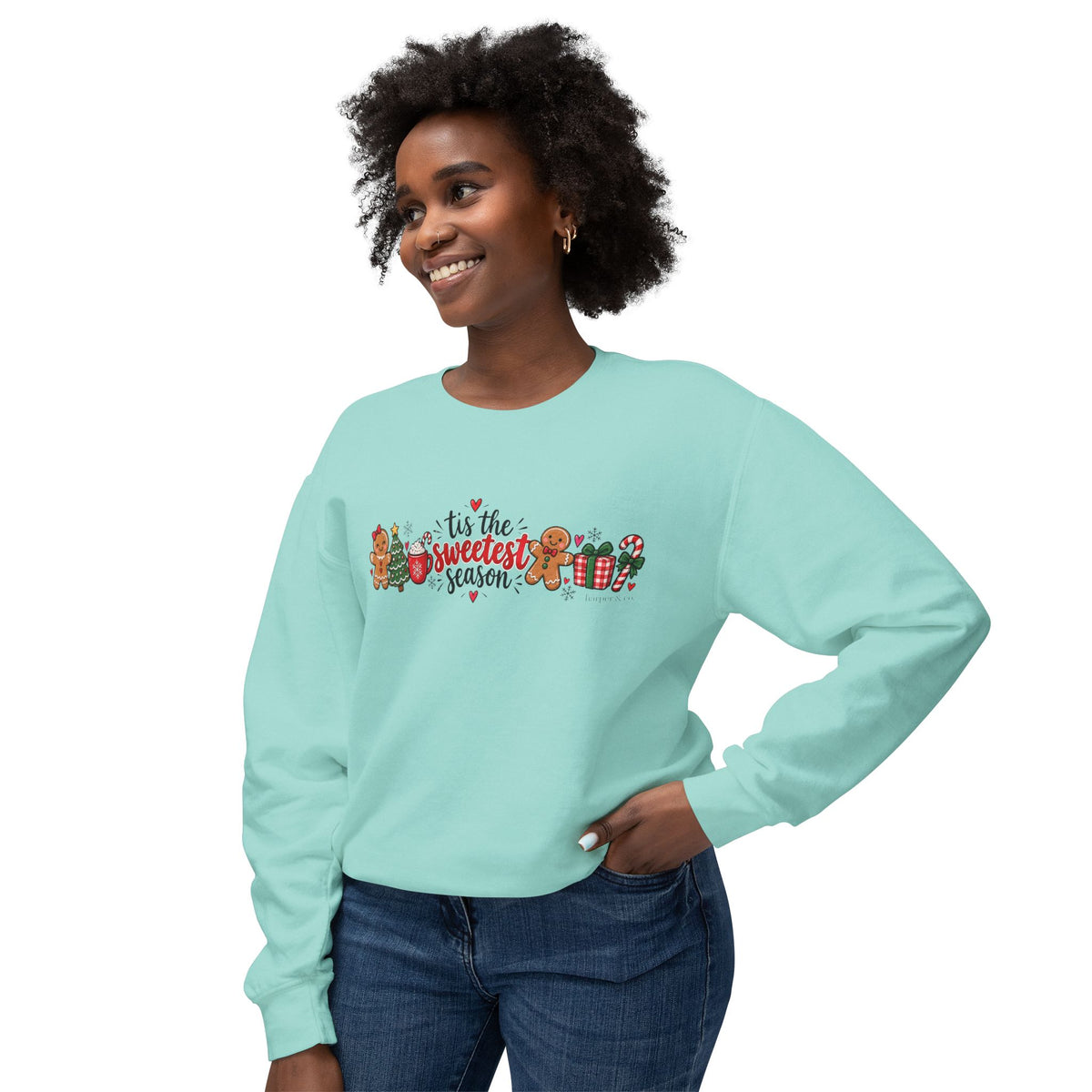 Crewneck Sweatshirt - "'Tis the Sweetest Season" Christmas Gingerbread Holiday Sweatshirt
