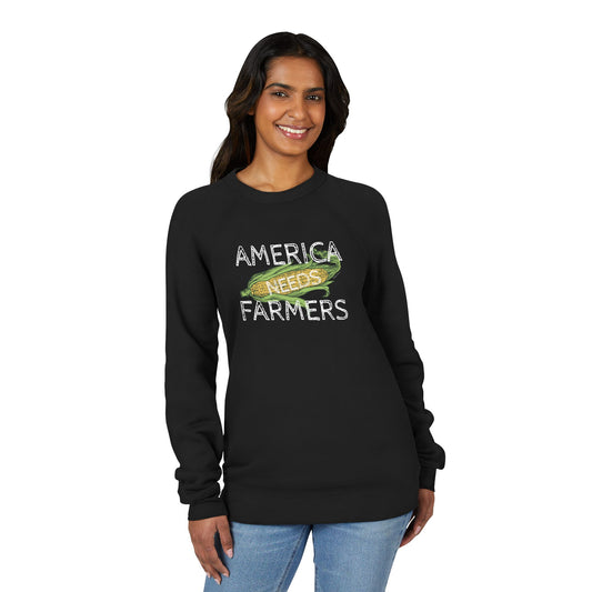 America Needs Farmers Sweatshirt – Corn Graphic Raglan Crewneck