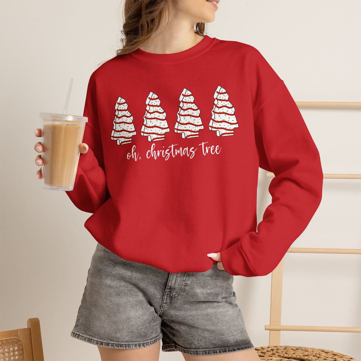 Christmas Tree Crewneck Sweatshirt — "oh, christmas tree" Candy Cane Tree Design