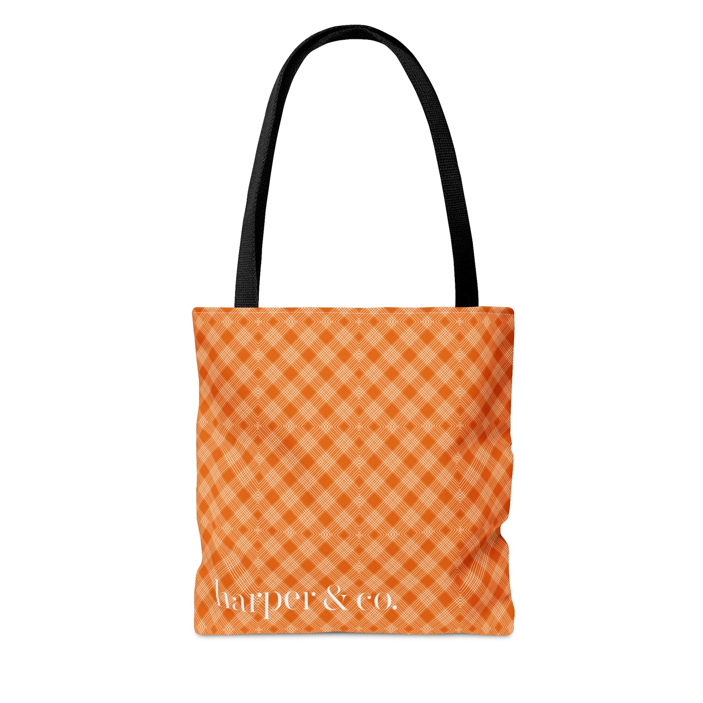 Orange Tartan Plaid Tote Bag