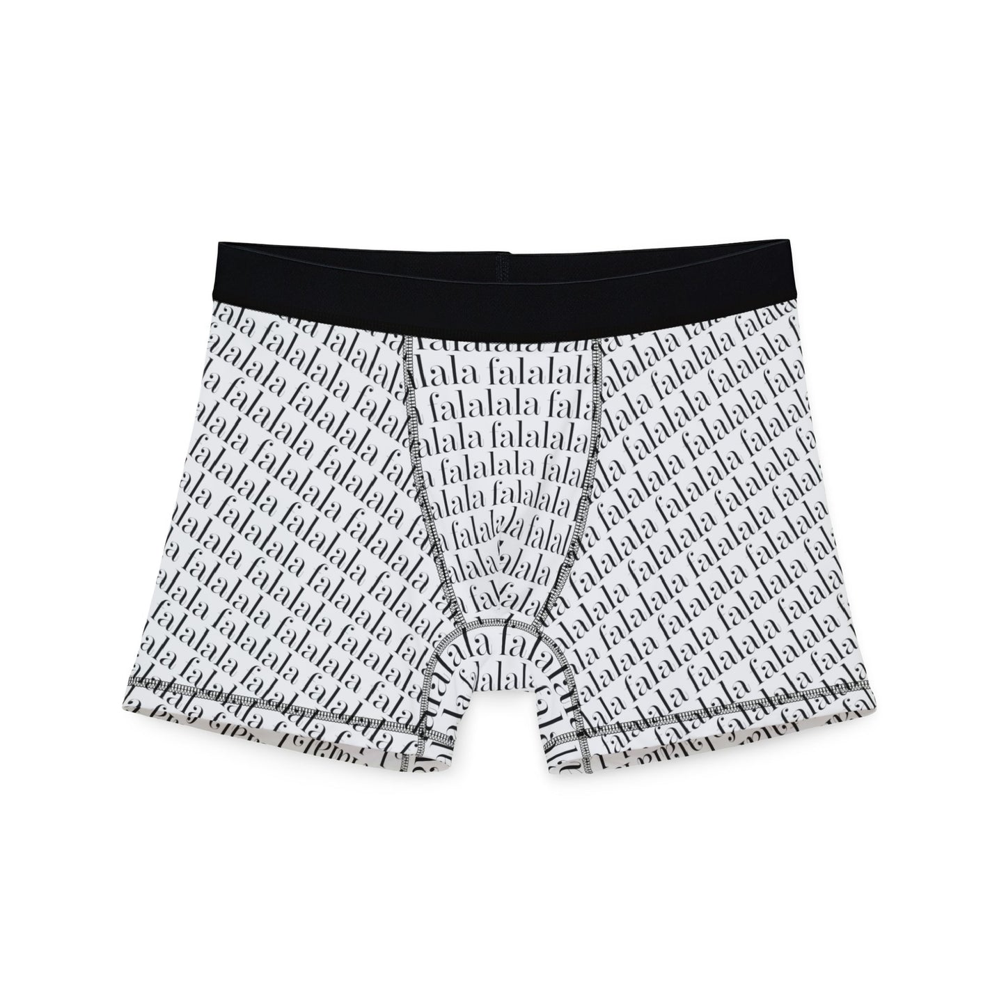 Men's Boxer Briefs — Repeating "fa la la" Holiday Print