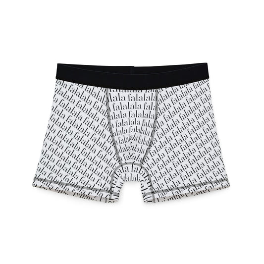 Men's Boxer Briefs — Repeating "fa la la" Holiday Print