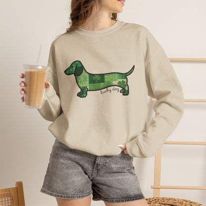 St. Patrick's Lucky Dachshund Quiltwork Sweatshirt