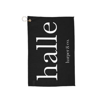 Personalized Harper & Co. Embossed Logo Golf Towel — Premium Monogrammed Golf Accessory