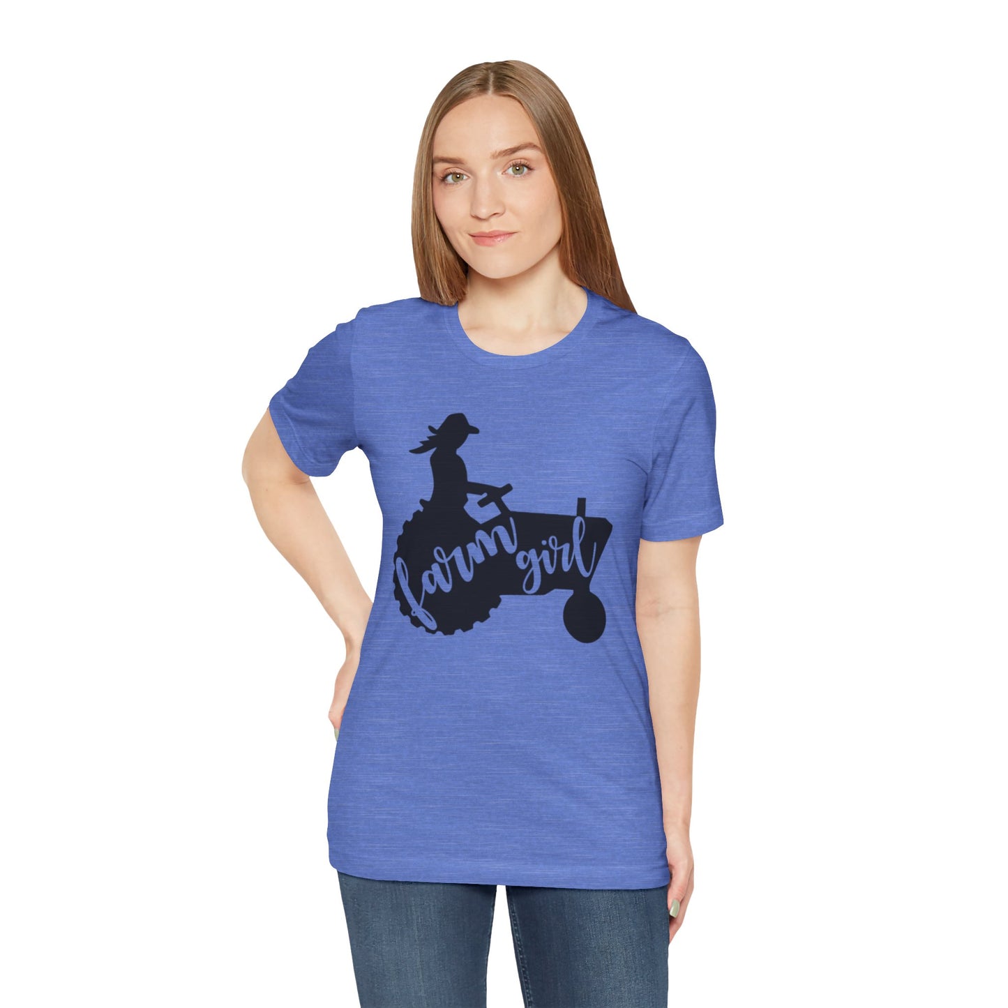 Farm Girl T-Shirt — Rustic Tractor Silhouette Tee for Country Women