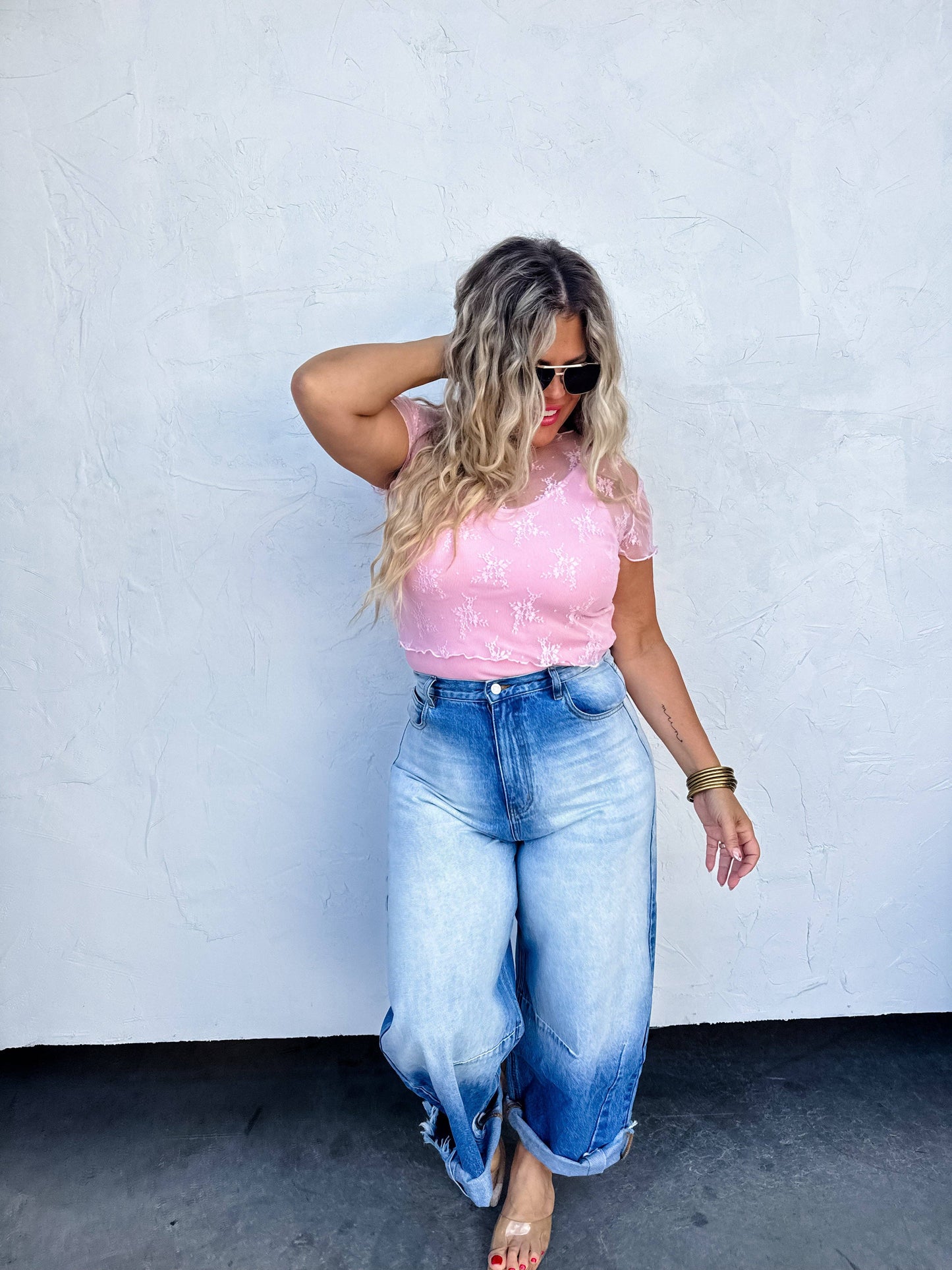 Alle Short Sleeve Lace Top - Multiple Colors