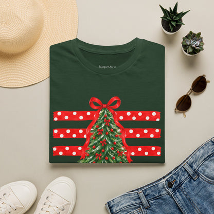 Christmas Tree Ribbon Flag T-Shirt