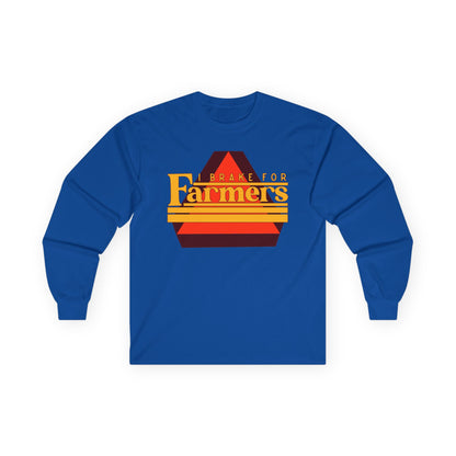 Farmers Retro Stripe Long Sleeve Tee — I Brake For Farmers Graphic Tee