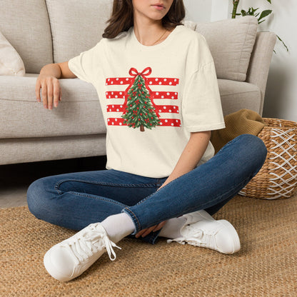 Christmas Tree Ribbon Flag T-Shirt