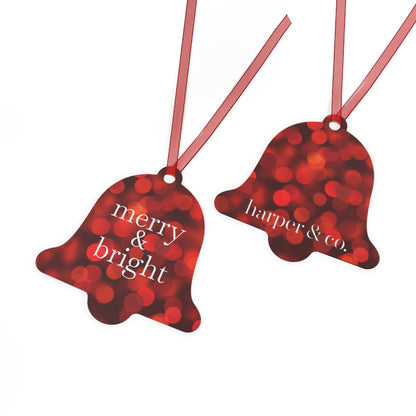 Santa Shops Small Merry & Bright Christmas Bell Ornament