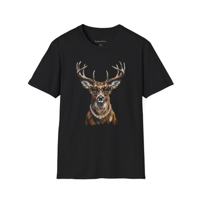 Glam Deer Head Graphic T-Shirt — Rustic Buck Wildlife Tee