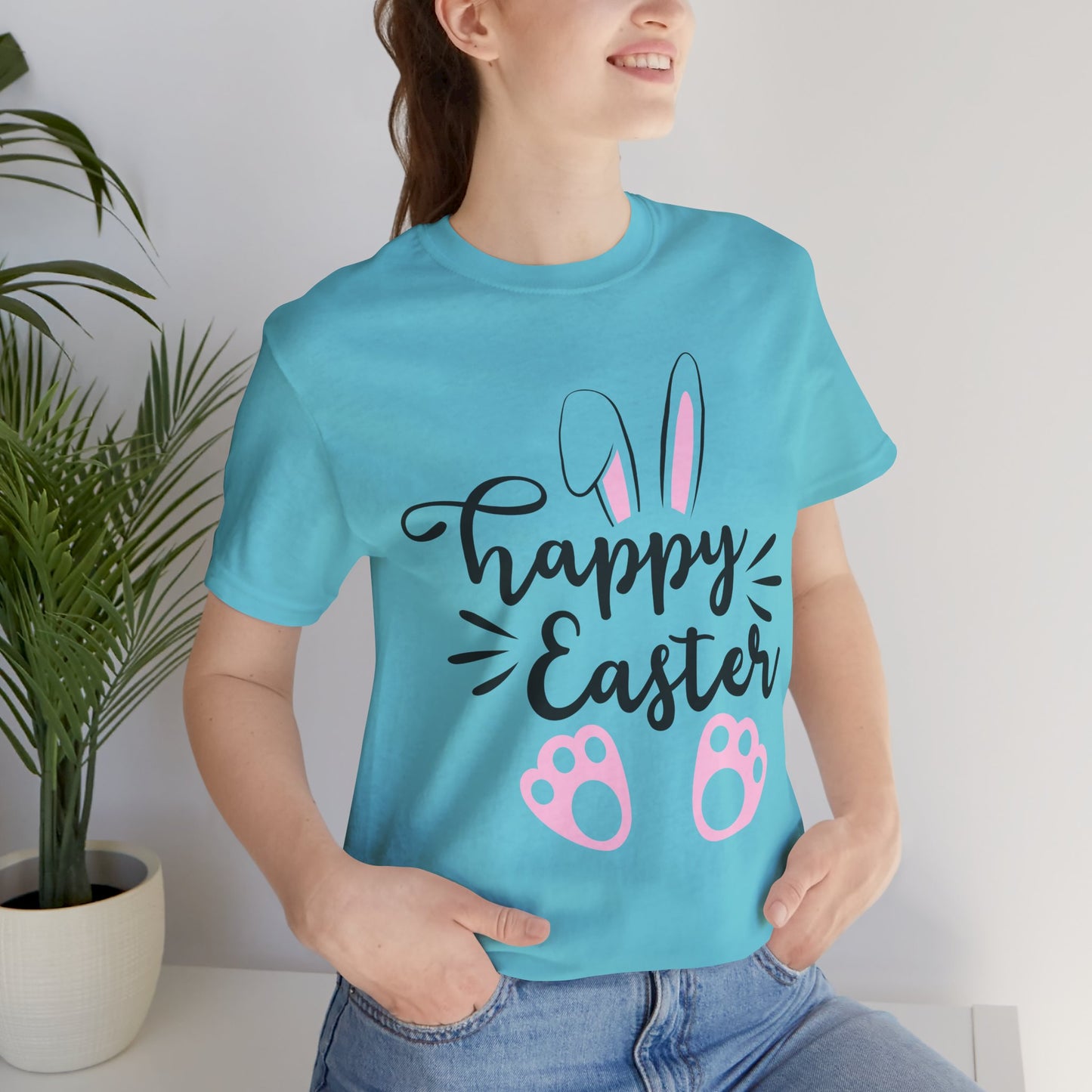 Happy Easter T-Shirt — Bella Canvas Unisex Jersey Short Sleeve Tee