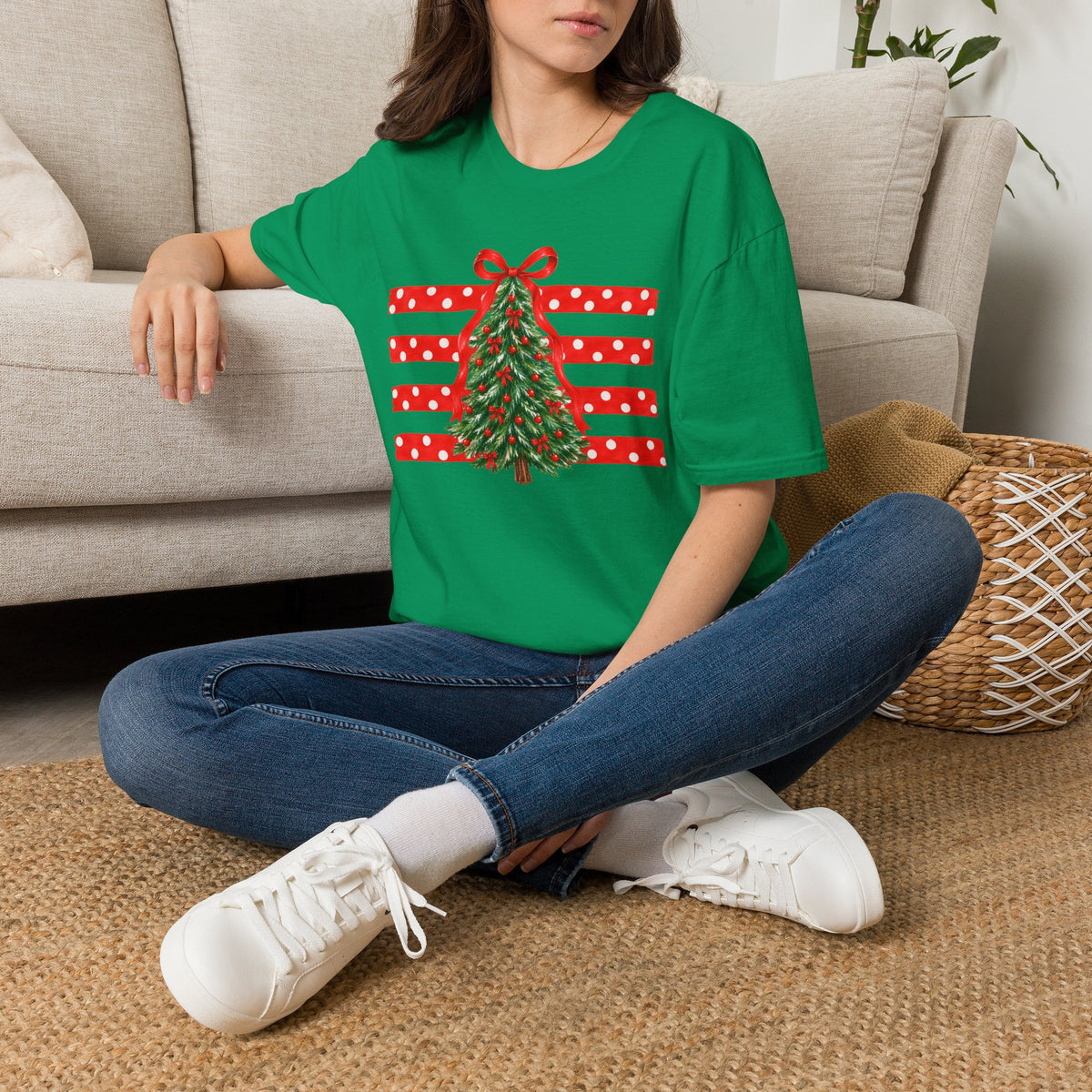 Christmas Tree Ribbon Flag T-Shirt
