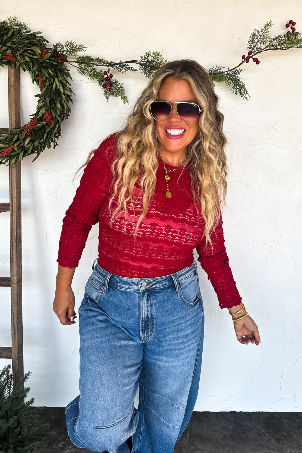 BLAKELEY Long Sleeve Rosalie Lace Top