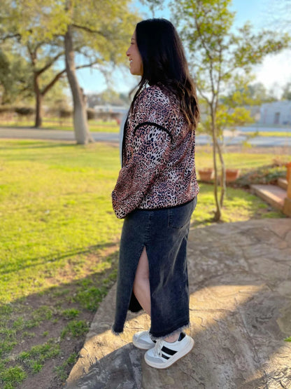 ONE ELEVEN NORTH Black Midi Denim Skirt