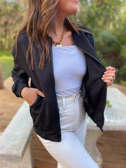 ONE ELEVEN NORTH Textured Bomber Style Jacket