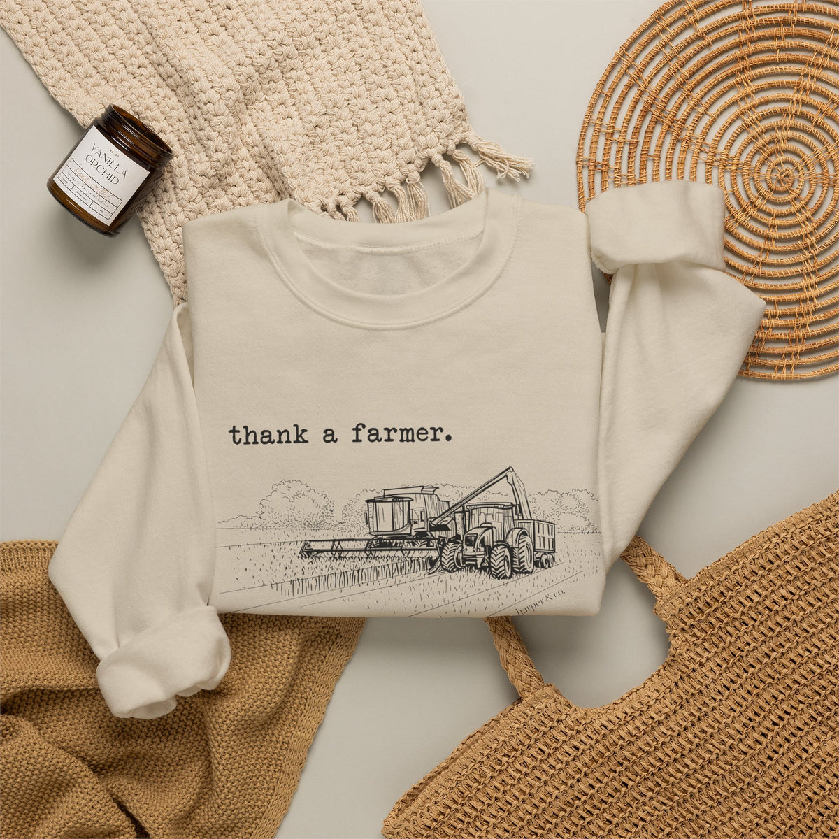 Thank a Farmer Combine Unisex Heavy Blend™ Crewneck Sweatshirt