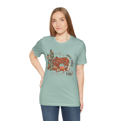 Giddy Up Jingle Horse Bella Canvas Full Size Unisex Jersey Short Sleeve Tee