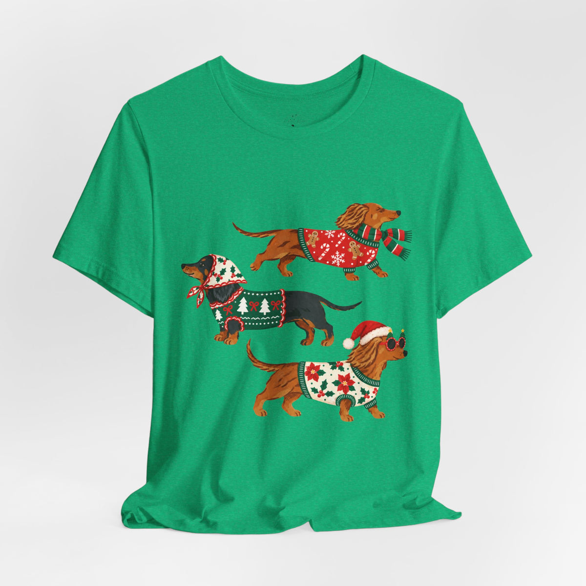Dachshund Trio Christmas Sweater Tee