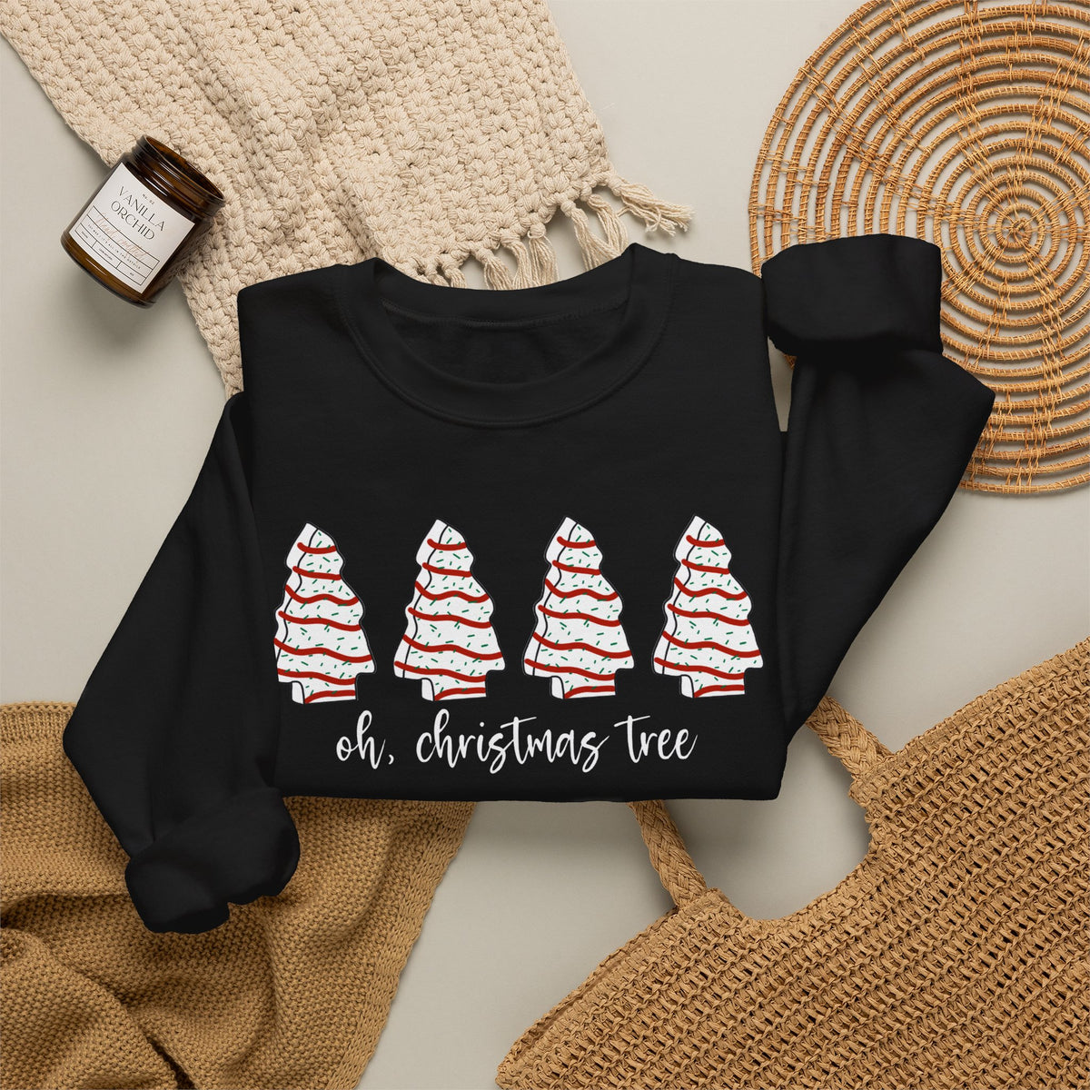 Christmas Tree Crewneck Sweatshirt — "oh, christmas tree" Candy Cane Tree Design