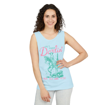 Life's Tough Darlin But So Are You Tank — Western Cowgirl Inspirational Graphic Tank Top