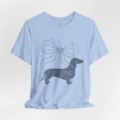 Dachshund Coquette Bow T-Shirt — Cute Doxie Graphic Tee