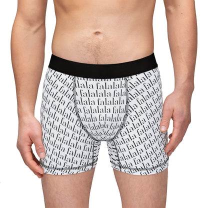 Men's Boxer Briefs — Repeating "fa la la" Holiday Print