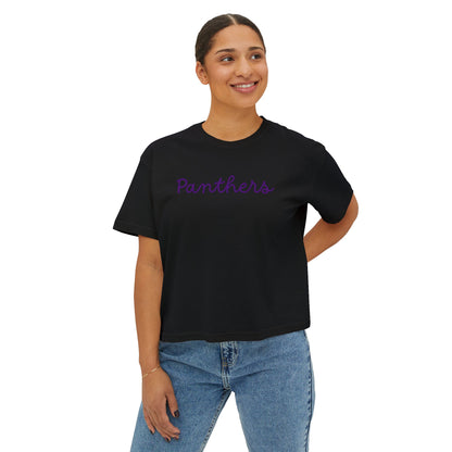 Panthers Script Boxy Tee