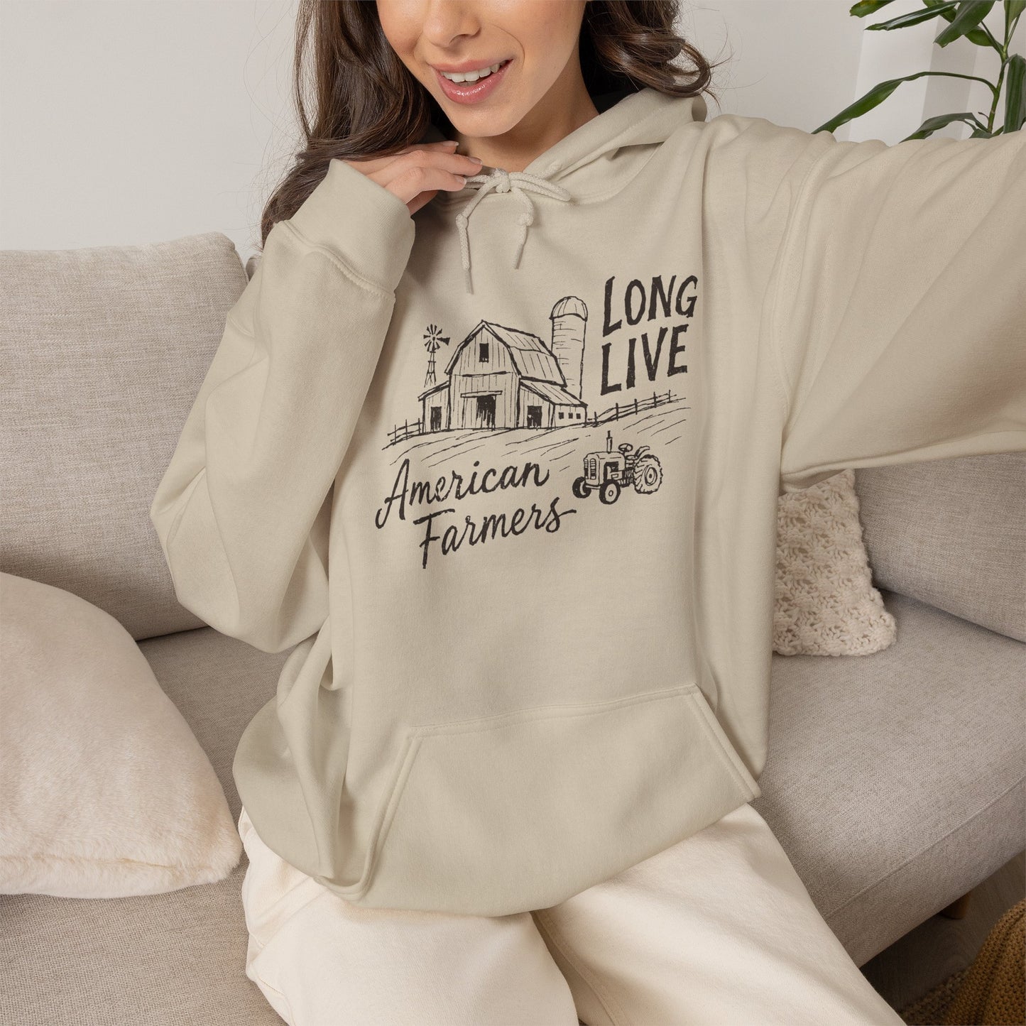 Long Live American Farmers Hoodie — Vintage Barn Farmstead Sweatshirt