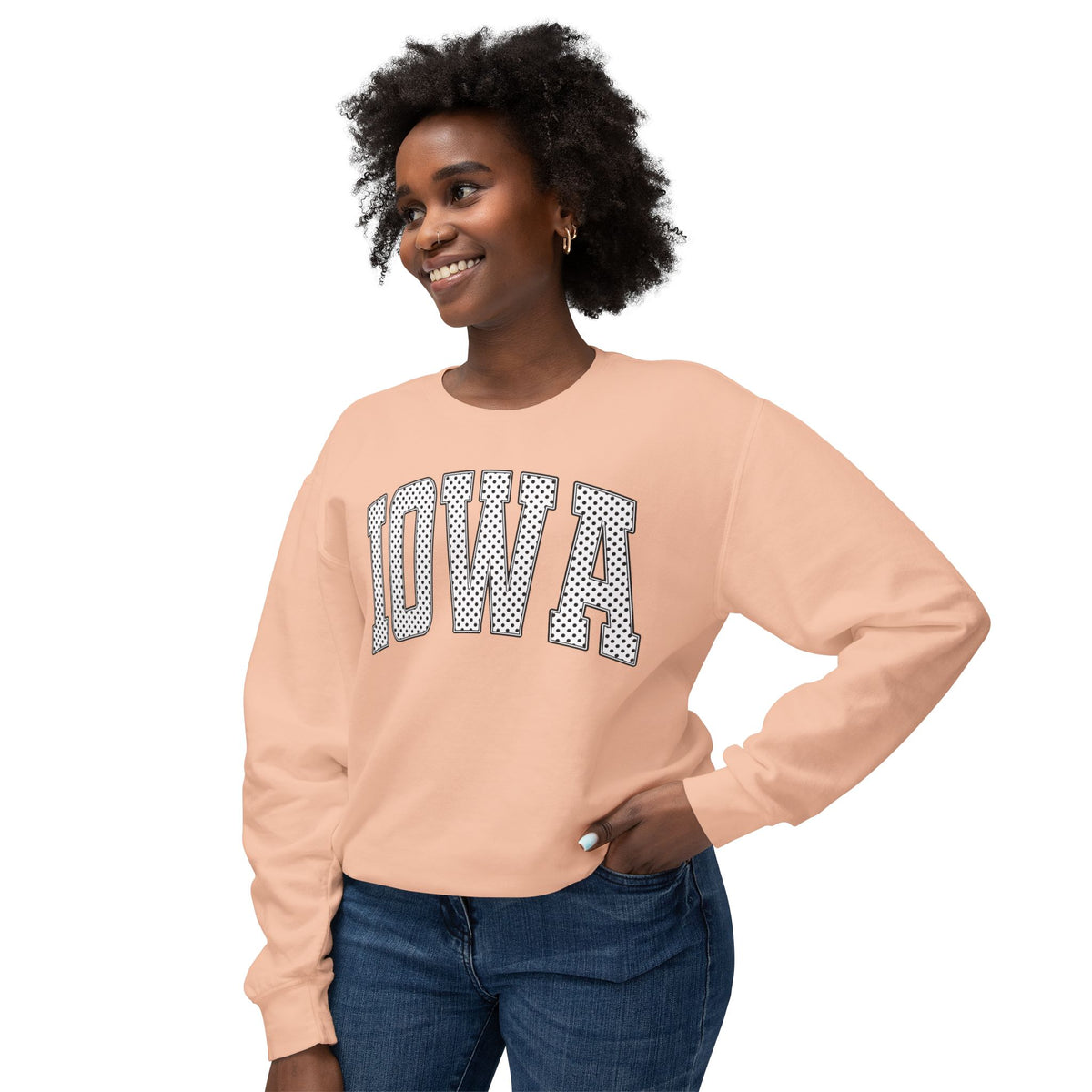 Iowa Polka Dot Color Comfort Crewneck Sweatshirt