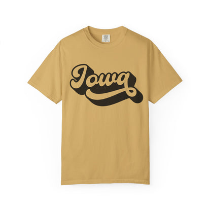 Iowa Retro Script T-Shirt — Vintage State Pride Tee
