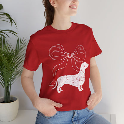 Dachshund Coquette Bow T-Shirt — Cute Doxie Graphic Tee