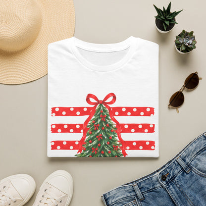 Christmas Tree Ribbon Flag T-Shirt