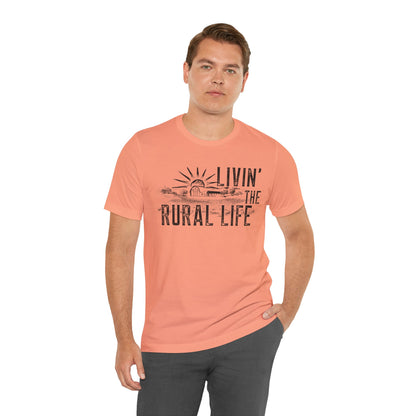 Living the Rural Life T-Shirt — Rustic Country Graphic Tee