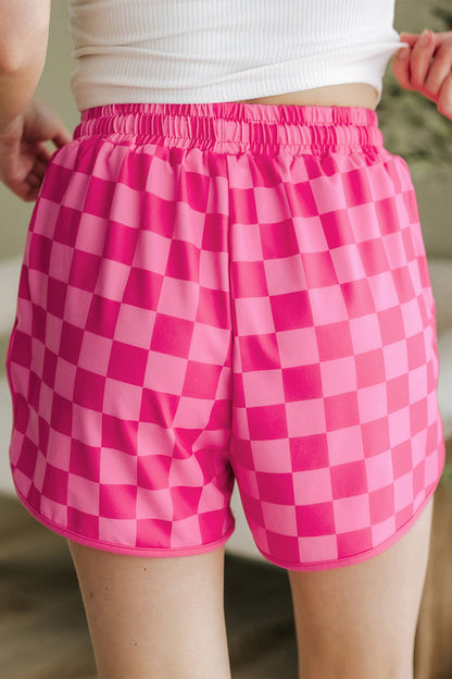 Cutie Checkered Drawstring Shorts