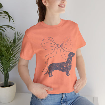 Dachshund Coquette Bow T-Shirt — Cute Doxie Graphic Tee