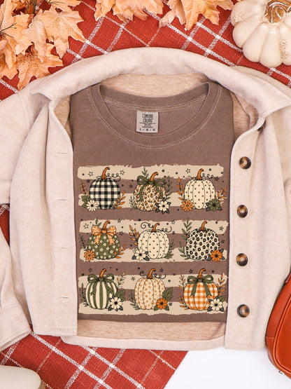 Retro Boho Pumpkin Preppy Fall Graphic Comfort Colors Tee