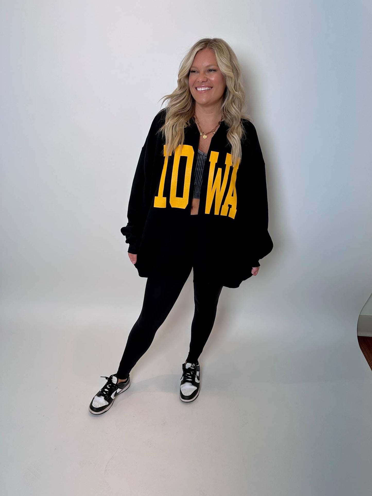 Black IOWA Sweatshirt Cardigan