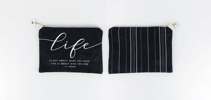 Canvas Cosmetic Bag Clutch - Life