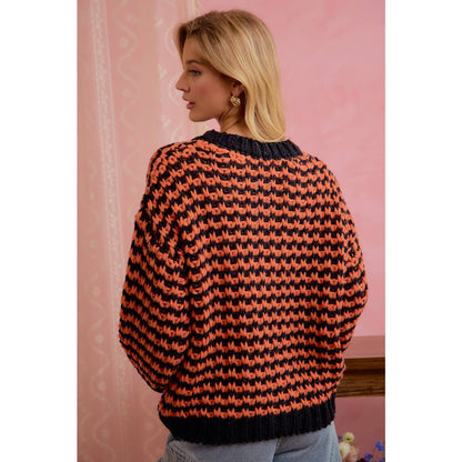 BiBi Halloween Chunky Knit Button Front Cardigan