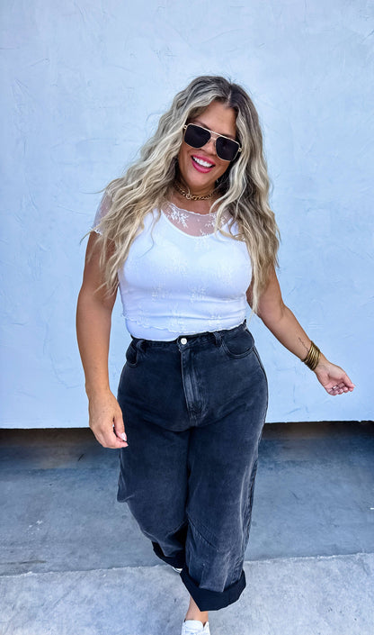 Alle Short Sleeve Lace Top - Multiple Colors