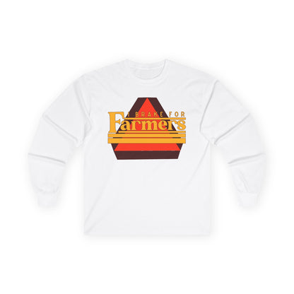 Farmers Retro Stripe Long Sleeve Tee — I Brake For Farmers Graphic Tee