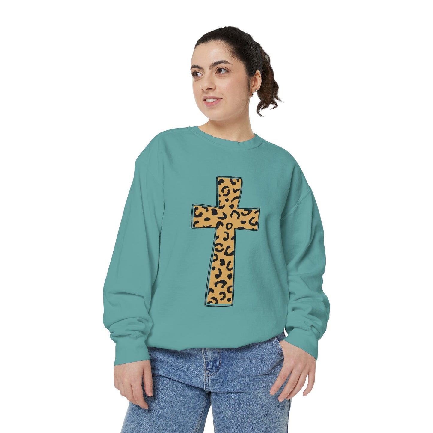 Leopard Print Cross Sweatshirt