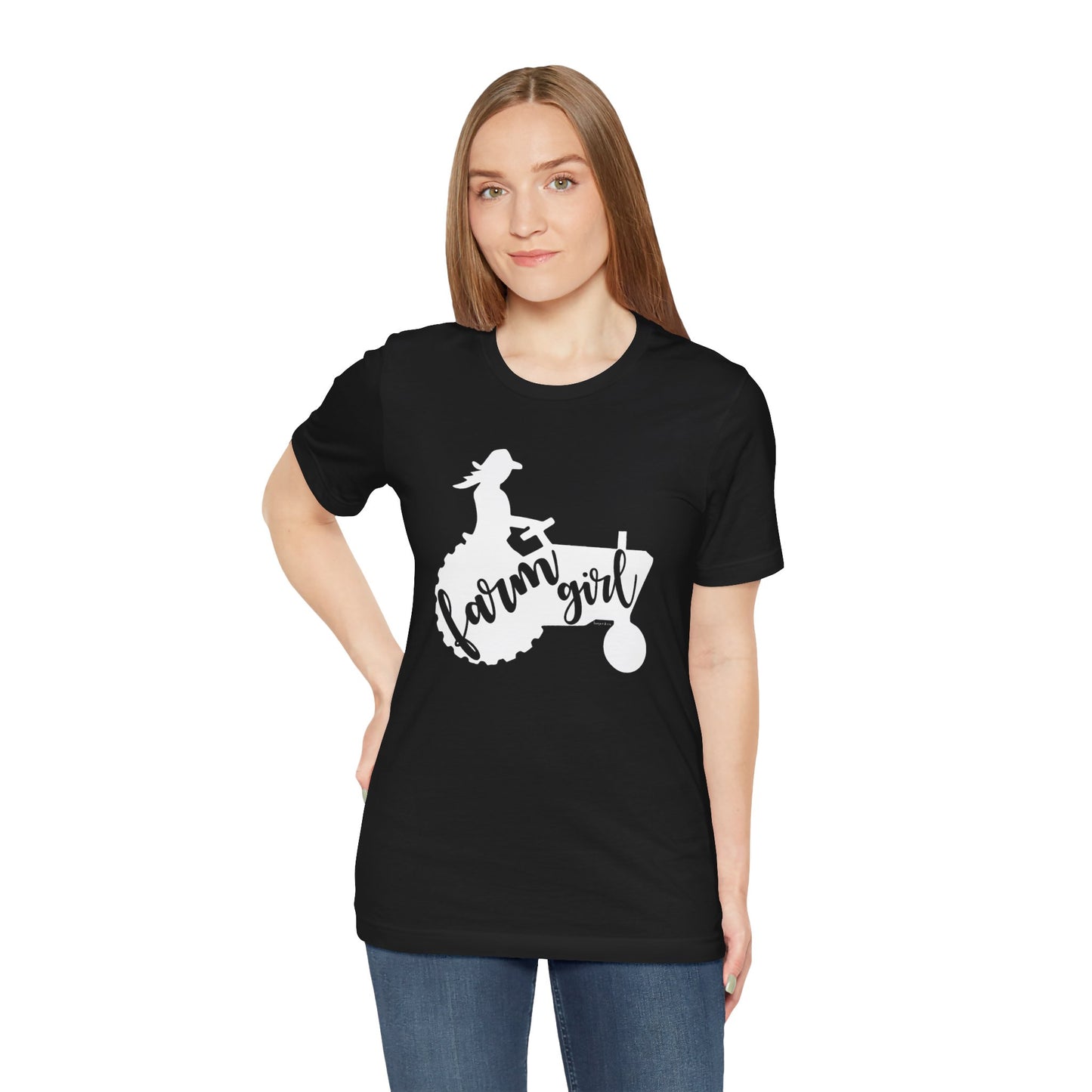 Farm Girl T-Shirt — Rustic Tractor Silhouette Tee for Country Women