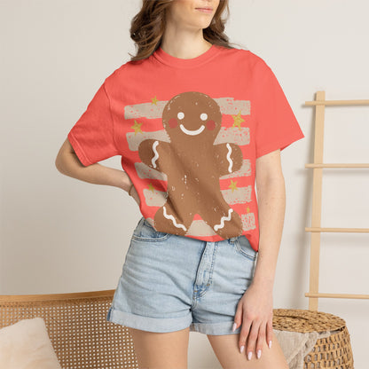 Gingerbread Cookie T-Shirt — Retro Striped Holiday Tee