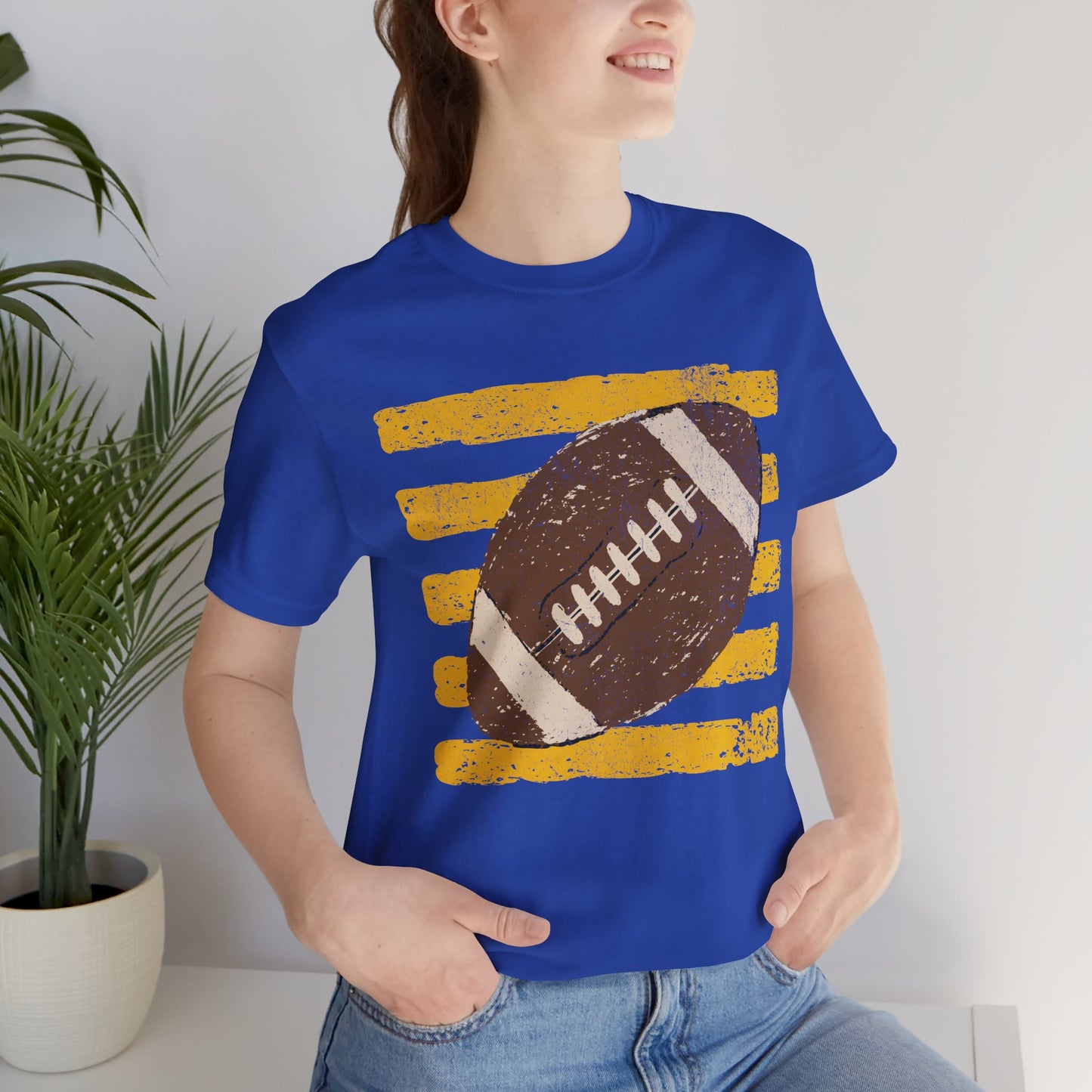 Football Vintage Stripes Bella Canvas T-Shirt