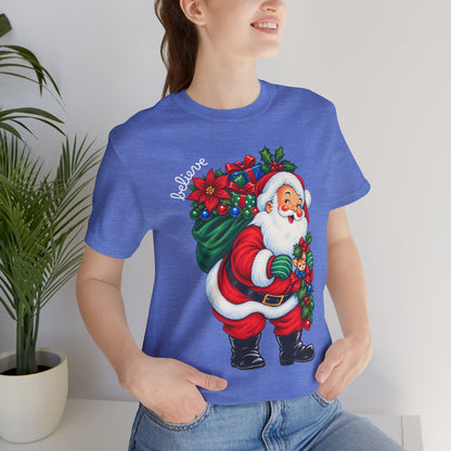 Vintage Santa 'Believe' Christmas Tee