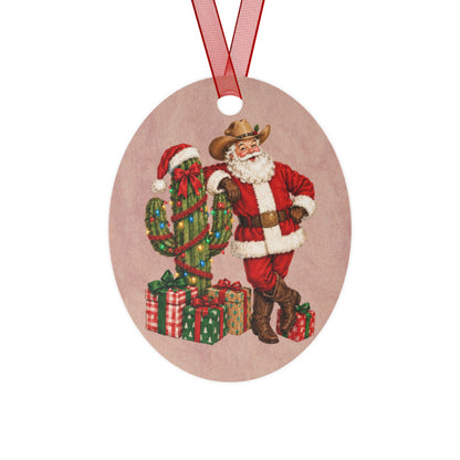 Southwestern Christmas Jolly Old Elf Christmas Metal Ornament