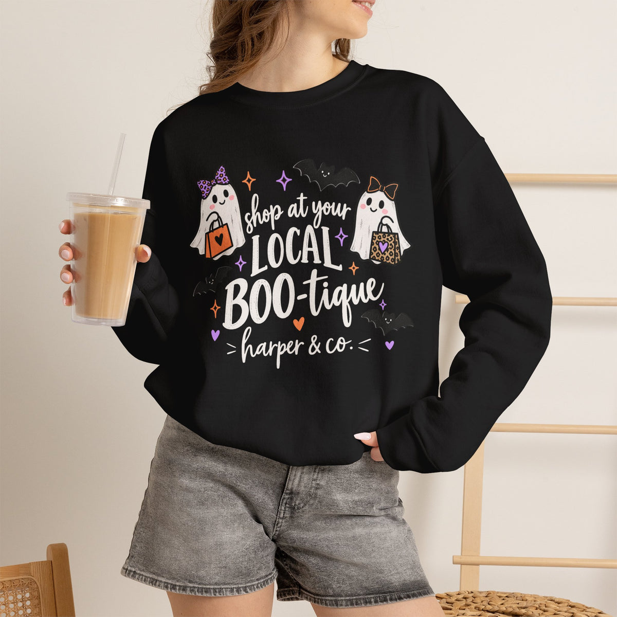 Halloween Ghosts Crewneck Sweatshirt — Cute Trick-or-Treat Boo-tiful Design